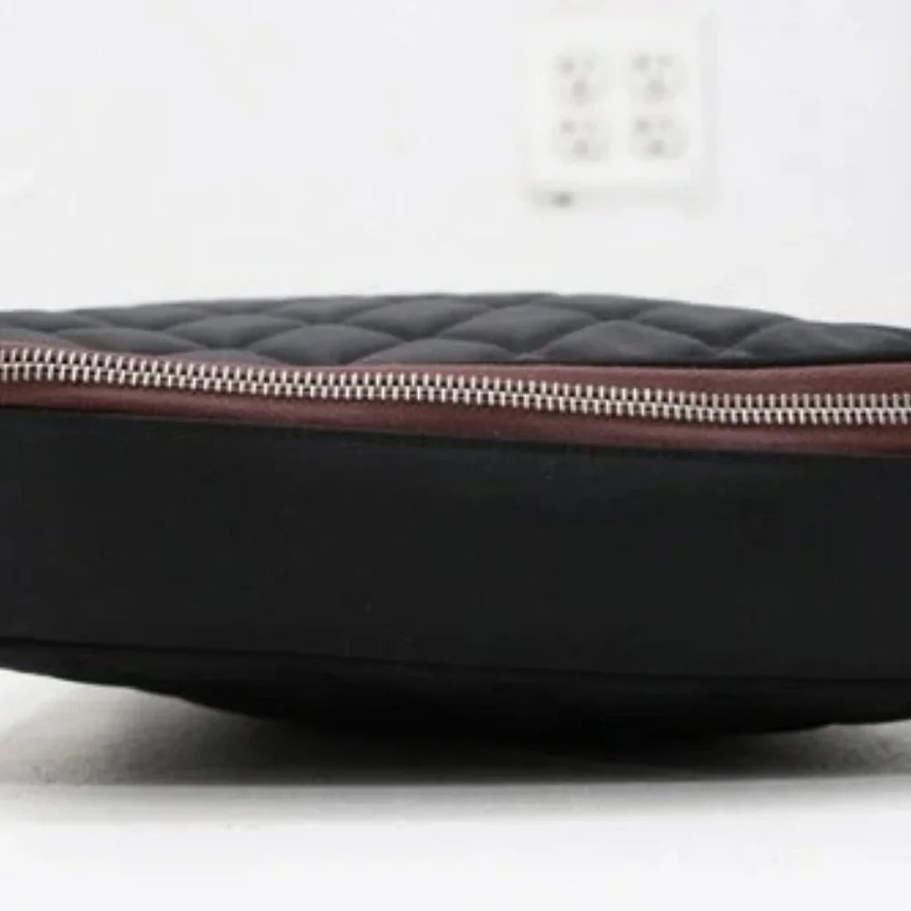 Chanel Quilted Nylon Laptop Case Black Burgundy Limited Edition 2012